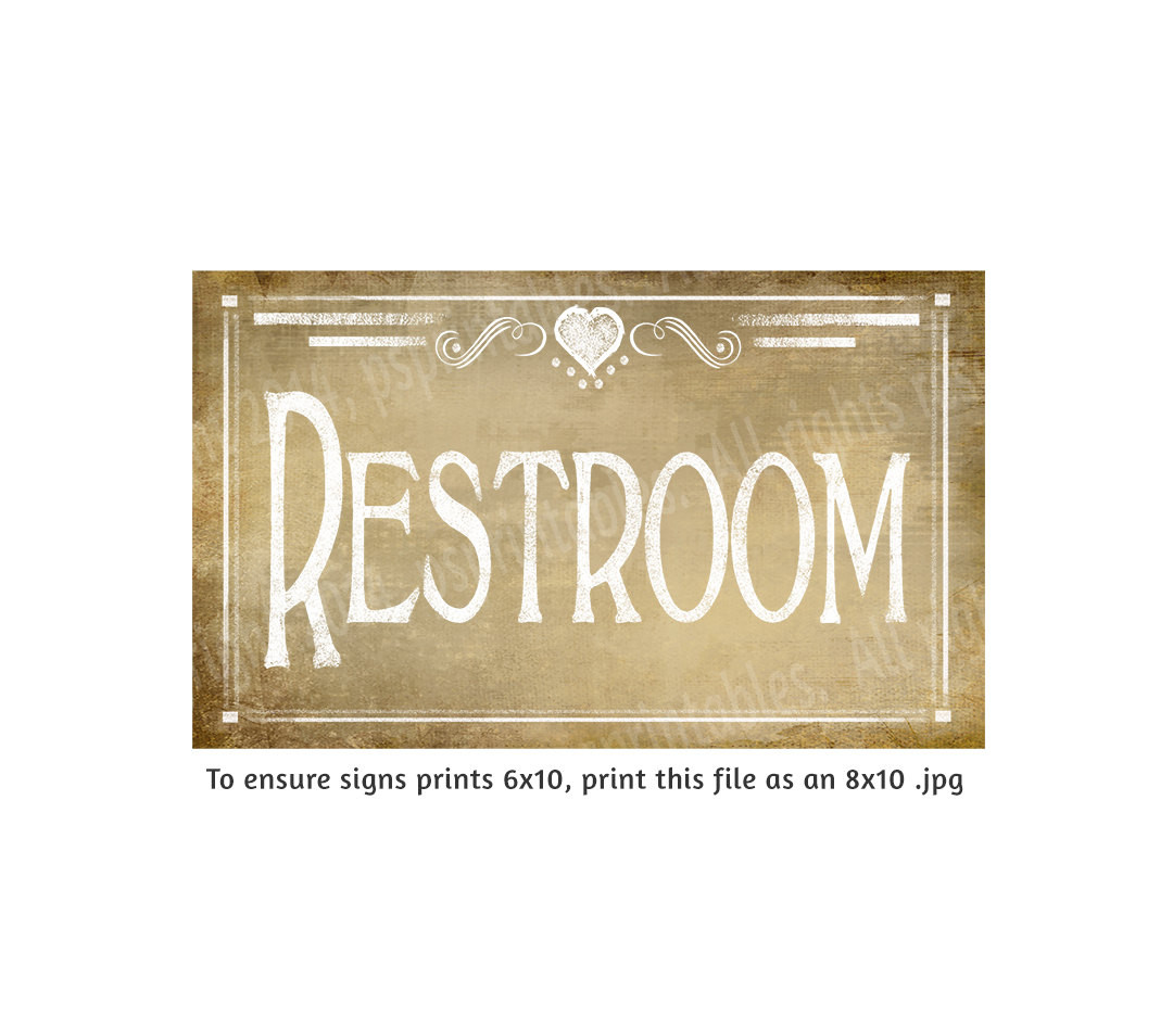Best ideas about Vintage Bathroom Signs
. Save or Pin Vintage Chalkboard style RESTROOM Bathroom signs DIY Now.
