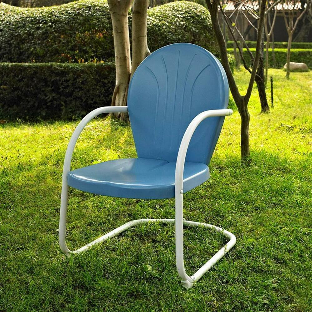 Best ideas about Vintage Patio Furniture
. Save or Pin Blue White OUTDOOR METAL RETRO VINTAGE STYLE CHAIR Patio Now.