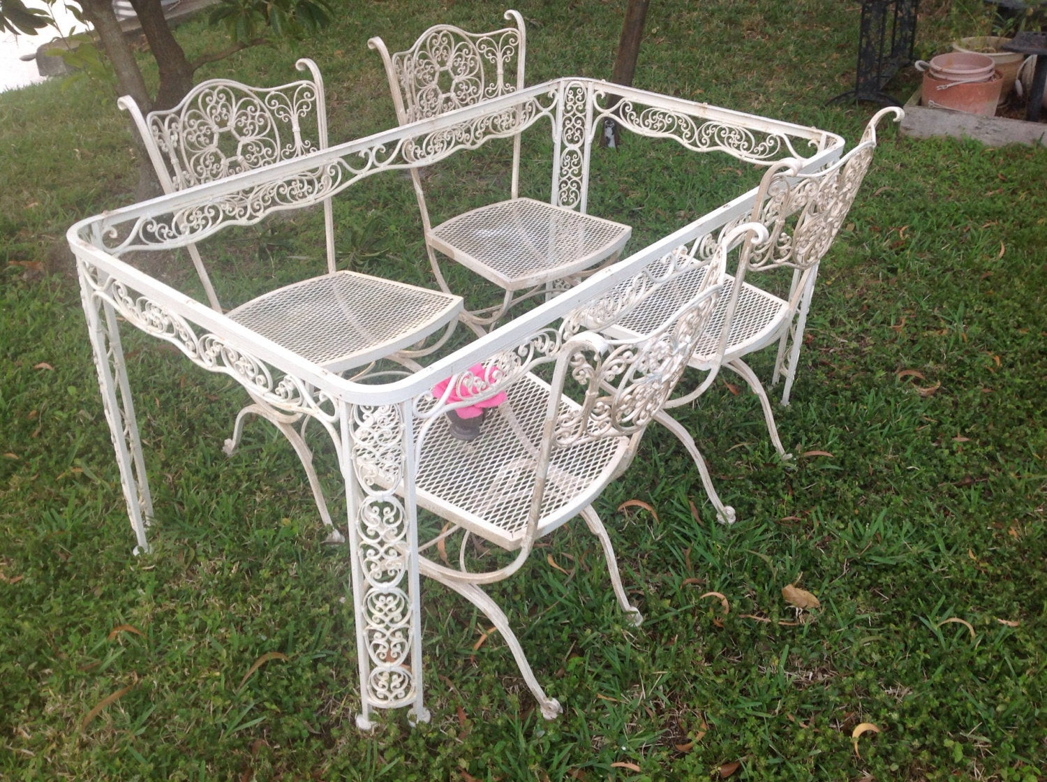 Best ideas about Vintage Wrought Iron Patio Furniture
. Save or Pin SHABBY CHIC WOODARD Wrought Iron Chairs Vintage by Now.