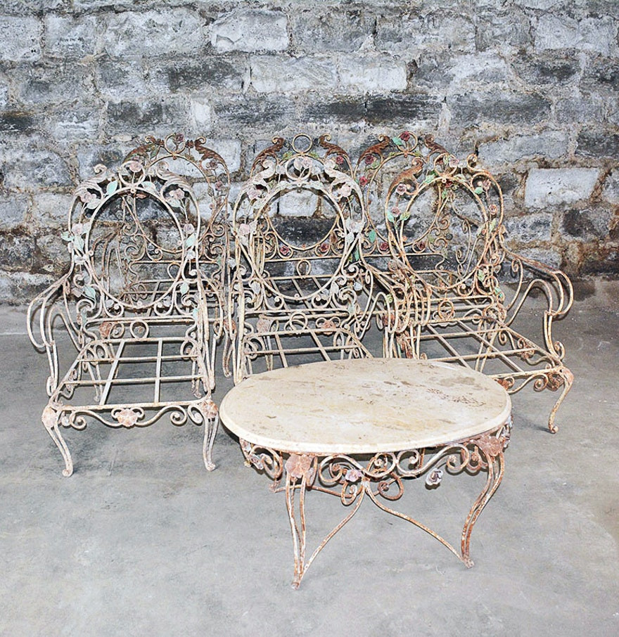 Best ideas about Vintage Wrought Iron Patio Furniture
. Save or Pin Vintage Outdoor Wrought Iron Patio Furniture Set EBTH Now.