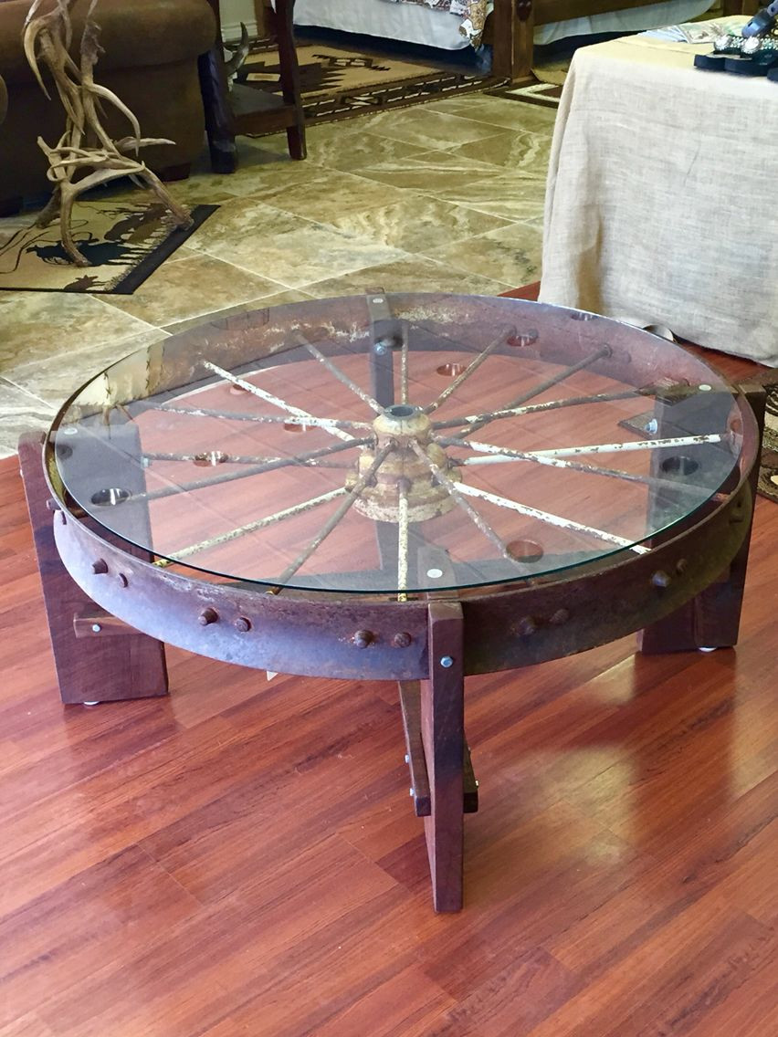 Best ideas about Wagon Wheel Coffee Table
. Save or Pin Wagon wheel coffee table Metal wagon wheel black walnut Now.
