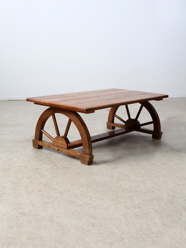 Best ideas about Wagon Wheel Coffee Table
. Save or Pin 1940s wagon wheel coffee table vintage Monterey style table Now.