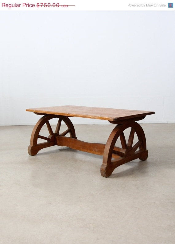 Best ideas about Wagon Wheel Coffee Table
. Save or Pin 1940s Monterey style coffee table wagon wheel table by 86home Now.