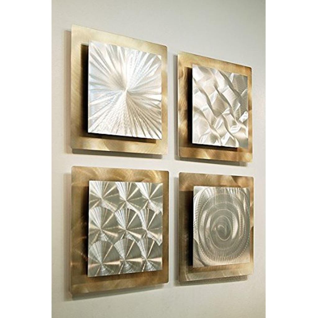 Best ideas about Wall Art Metal
. Save or Pin Set of 4 Silver & Gold Metal Wall Art Accent Sculpture Now.