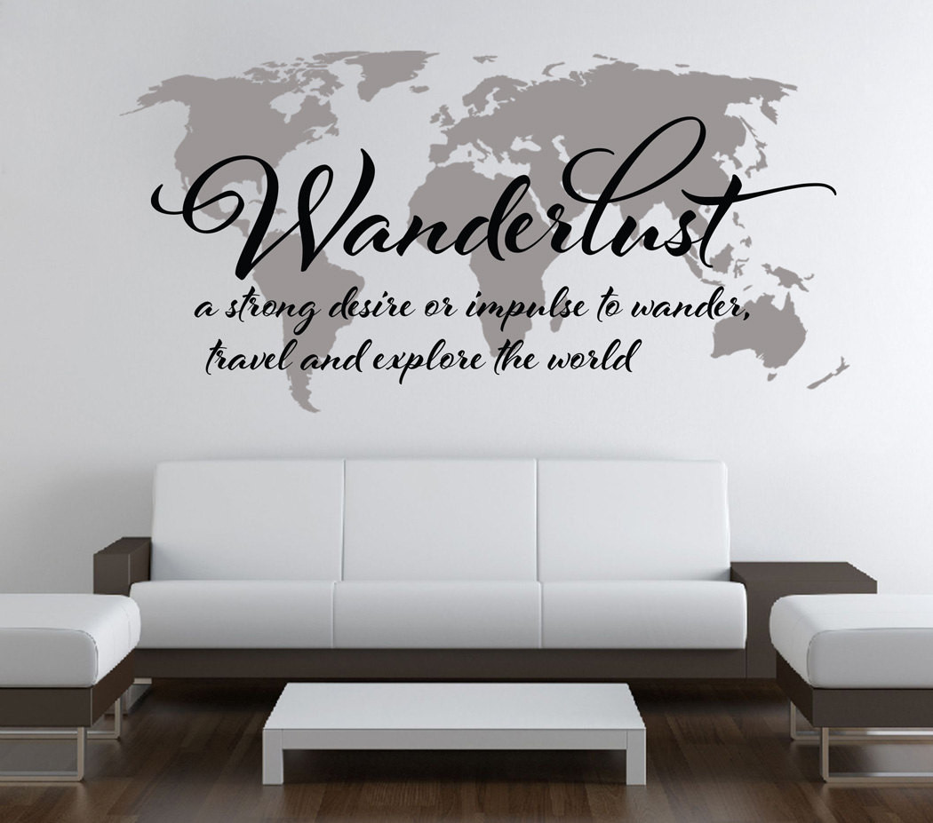 Best ideas about Wall Art Stickers
. Save or Pin Wanderlust Travel Quote World Map Wall Art Decal Now.