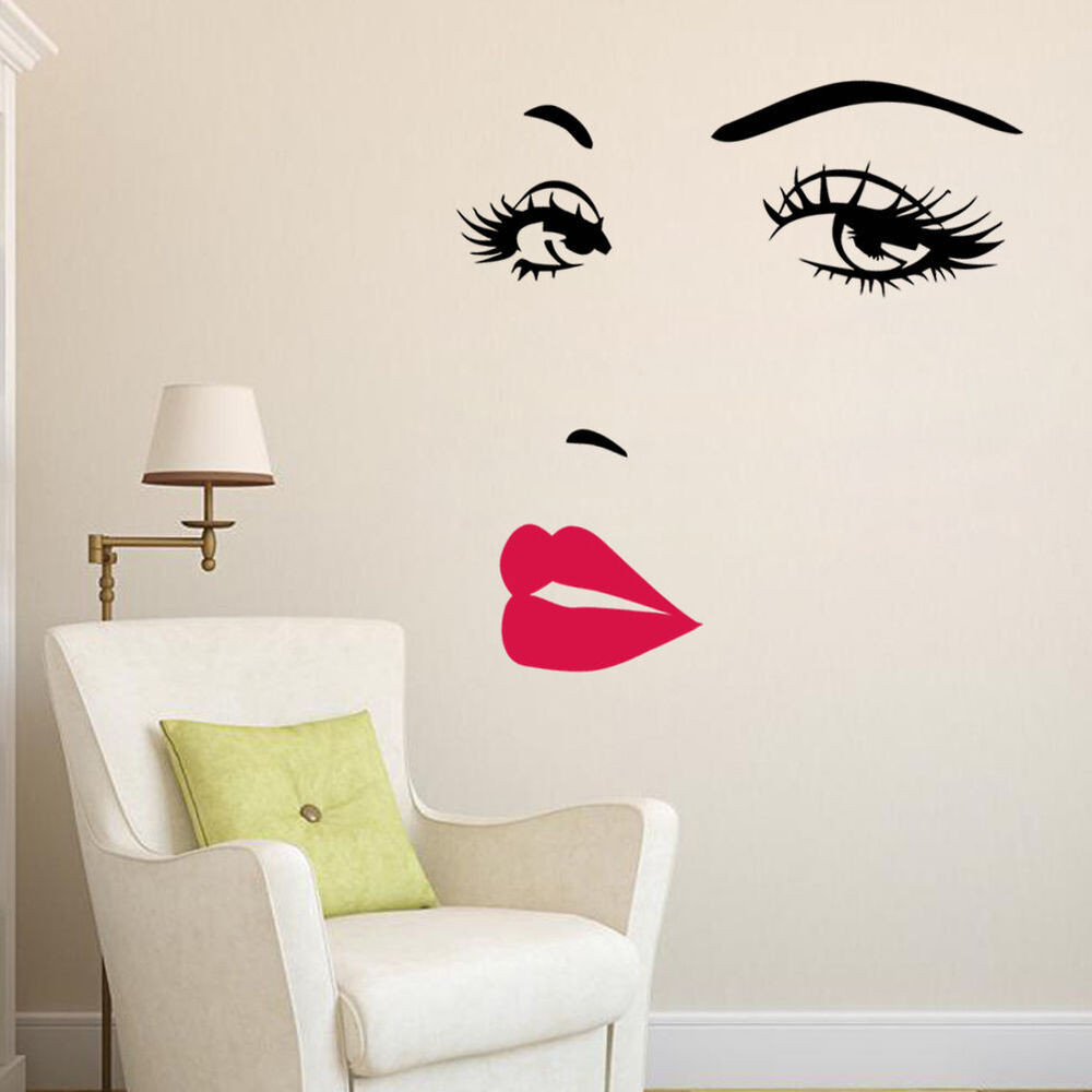Best ideas about Wall Art Stickers
. Save or Pin Marilyn Monroe Face Eyes y Red Lip Home Decor Wall Now.