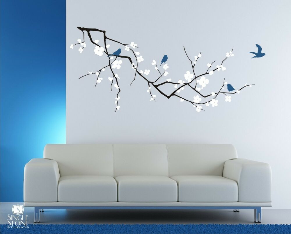 Best ideas about Wall Art Stickers
. Save or Pin Wall Decals Cherry Blossom with Birds 3 Colors Vinyl Now.