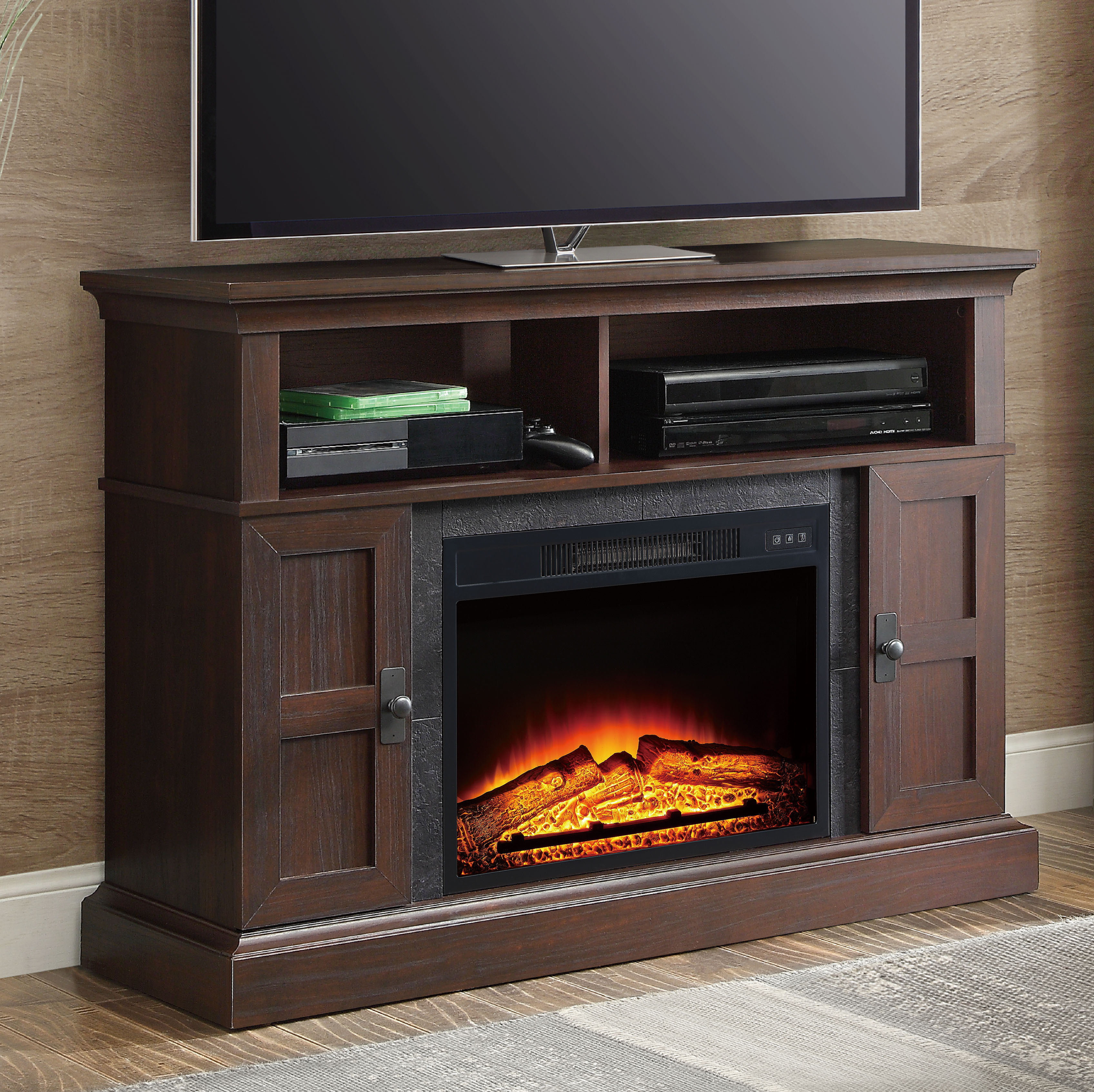 Best ideas about Walmart Electric Fireplace Tv Stand
. Save or Pin Decor Flame Media Electric Fireplace for TVs up to 55 Now.