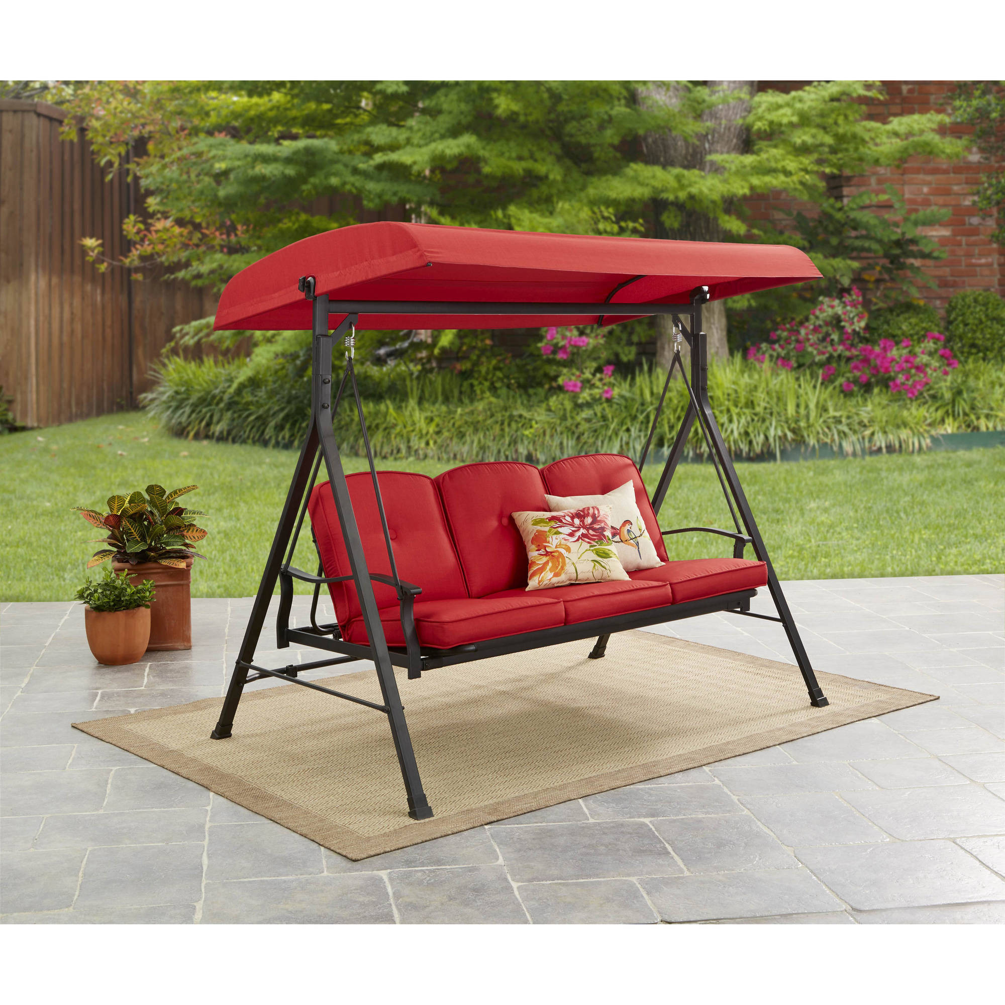 Best ideas about Walmart Patio Swing
. Save or Pin Mainstays Callimont Park 3 Seat Daybed Swing Red Now.
