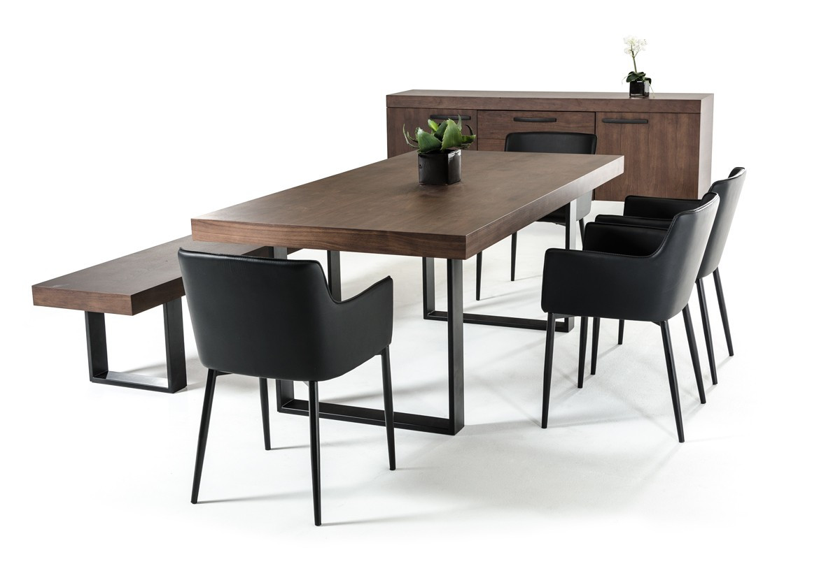 Best ideas about Walnut Dining Table
. Save or Pin Classic Walnut Veneer and Black Metal Base Dining Table Now.