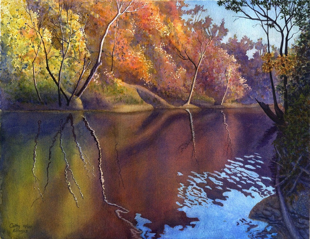 Best ideas about Watercolor Paintings Landscape
. Save or Pin Autumn landscape art watercolor painting print by Cathy Now.