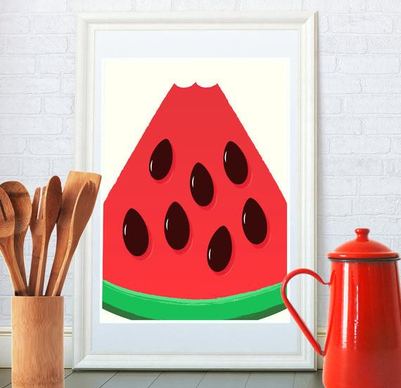 Best ideas about Watermelon Kitchen Decor
. Save or Pin Fruit art Watermelon art Kitchen art print by ReStyleGraphic Now.