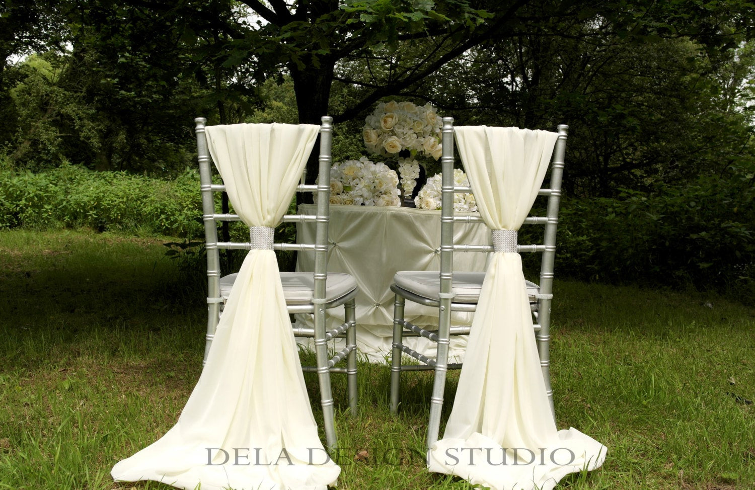 Best ideas about Wedding Chair Sashes
. Save or Pin 12 x Wedding Chiffon Chair Sash White Ivory Cream Wedding Now.