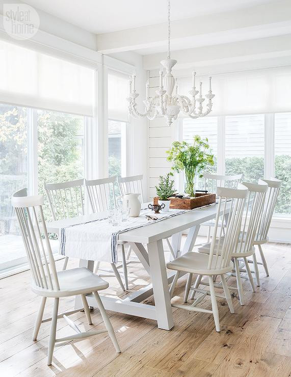 Best ideas about White Dining Room Table
. Save or Pin White Trestle Dining Table with White Windsor Dining Now.