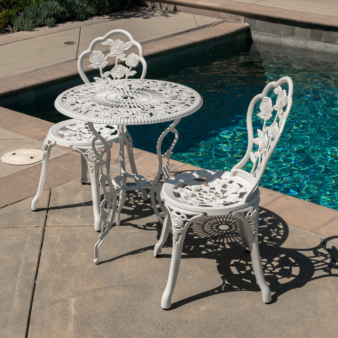Best ideas about White Patio Furniture
. Save or Pin Outdoor Patio Furniture Cast Aluminum Tulip Design Bistro Now.