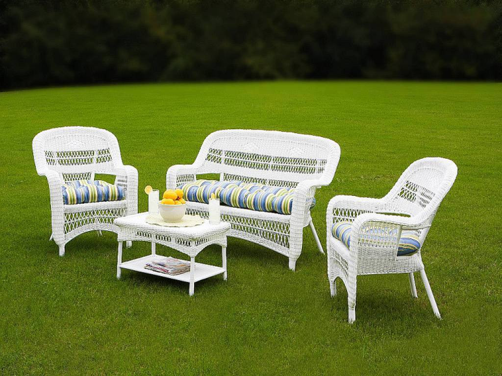 Best ideas about White Patio Furniture
. Save or Pin Tortuga Portside Coastal White Wicker Conversation Set Now.