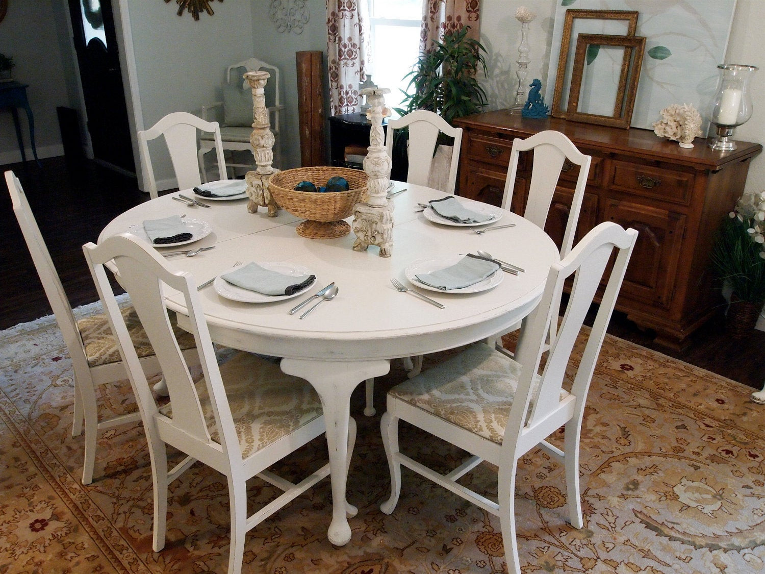 Best ideas about White Round Dining Table
. Save or Pin White Round Distressed Dining Table with 6 Queen Anne Chairs Now.
