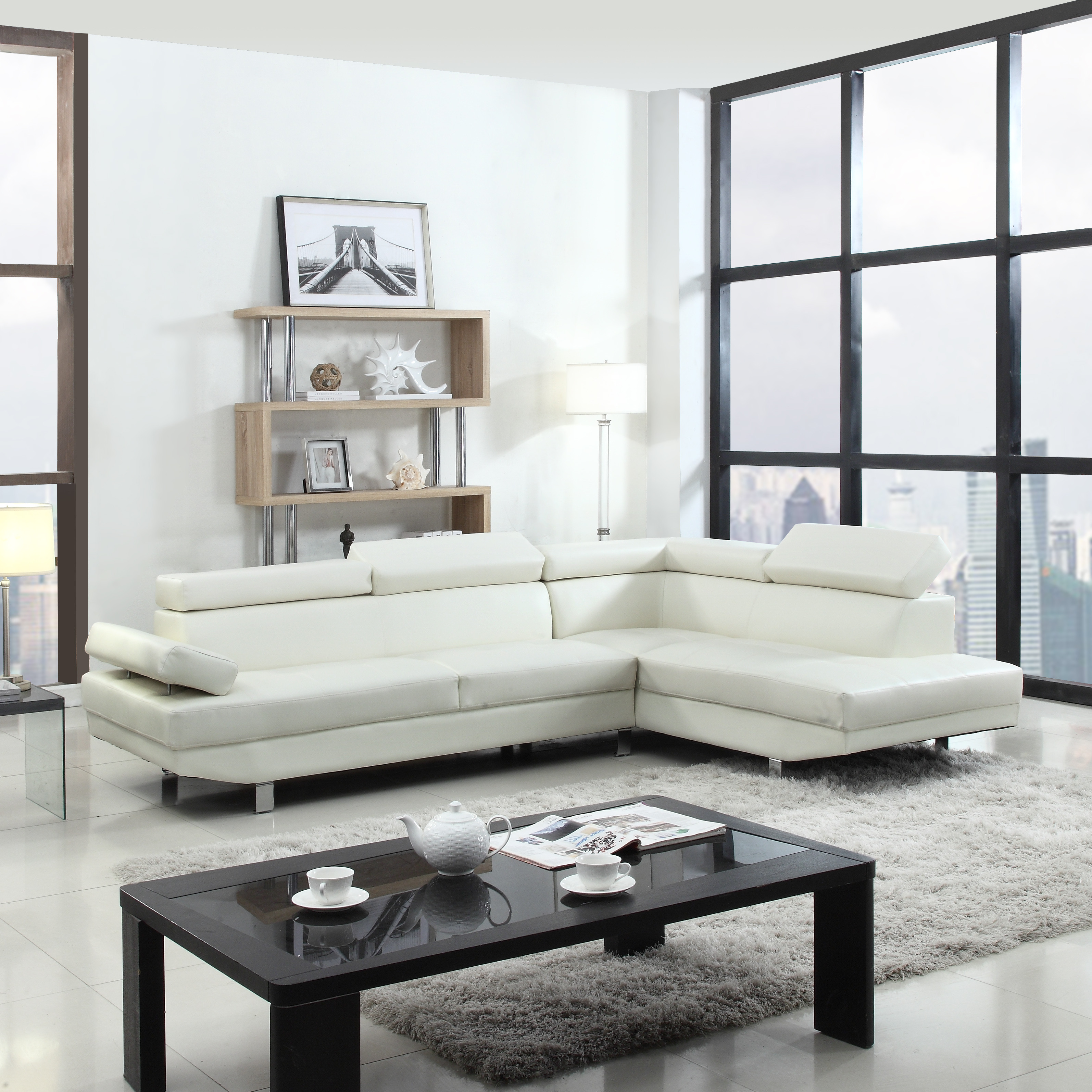 Best ideas about White Sectional Sofa
. Save or Pin 2 Piece Contemporary Modern Faux Leather White Sectional Now.