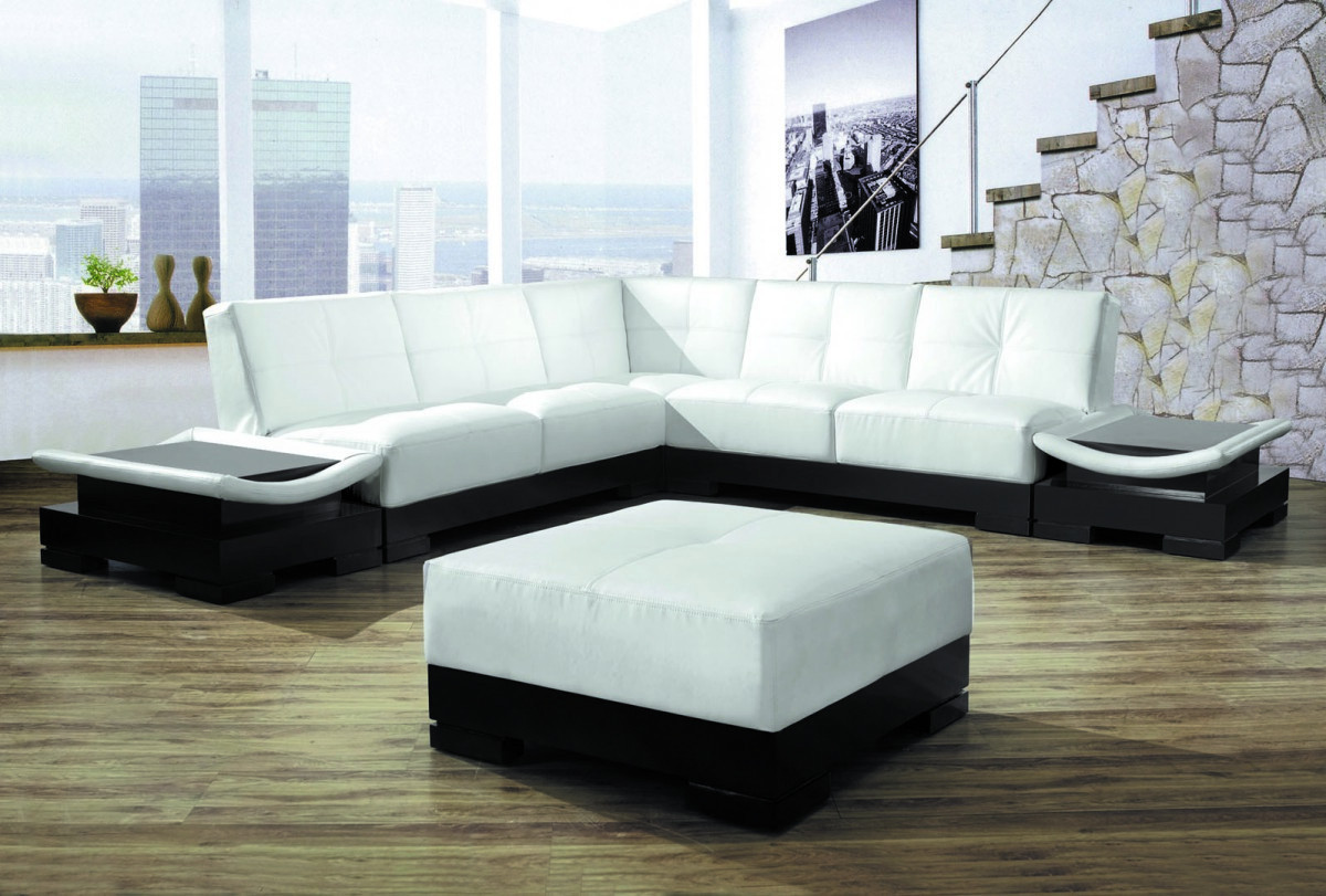 Best ideas about White Sectional Sofa
. Save or Pin 9969 Modern White Leather Sectional Sofa Now.