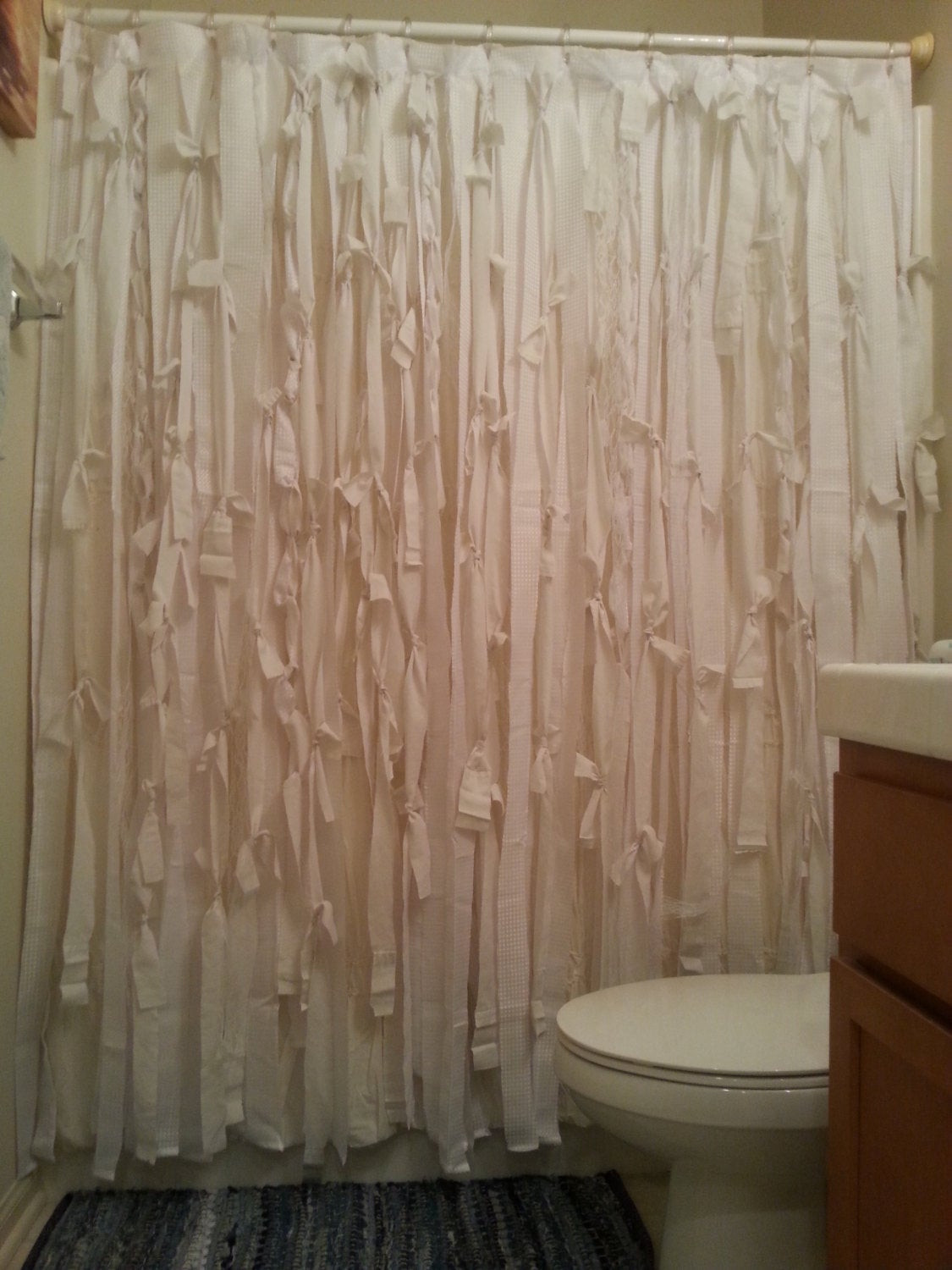 Best ideas about White Shabby Chic Curtains
. Save or Pin Shower Curtain Shabby Chic Boho White Fringe by Now.