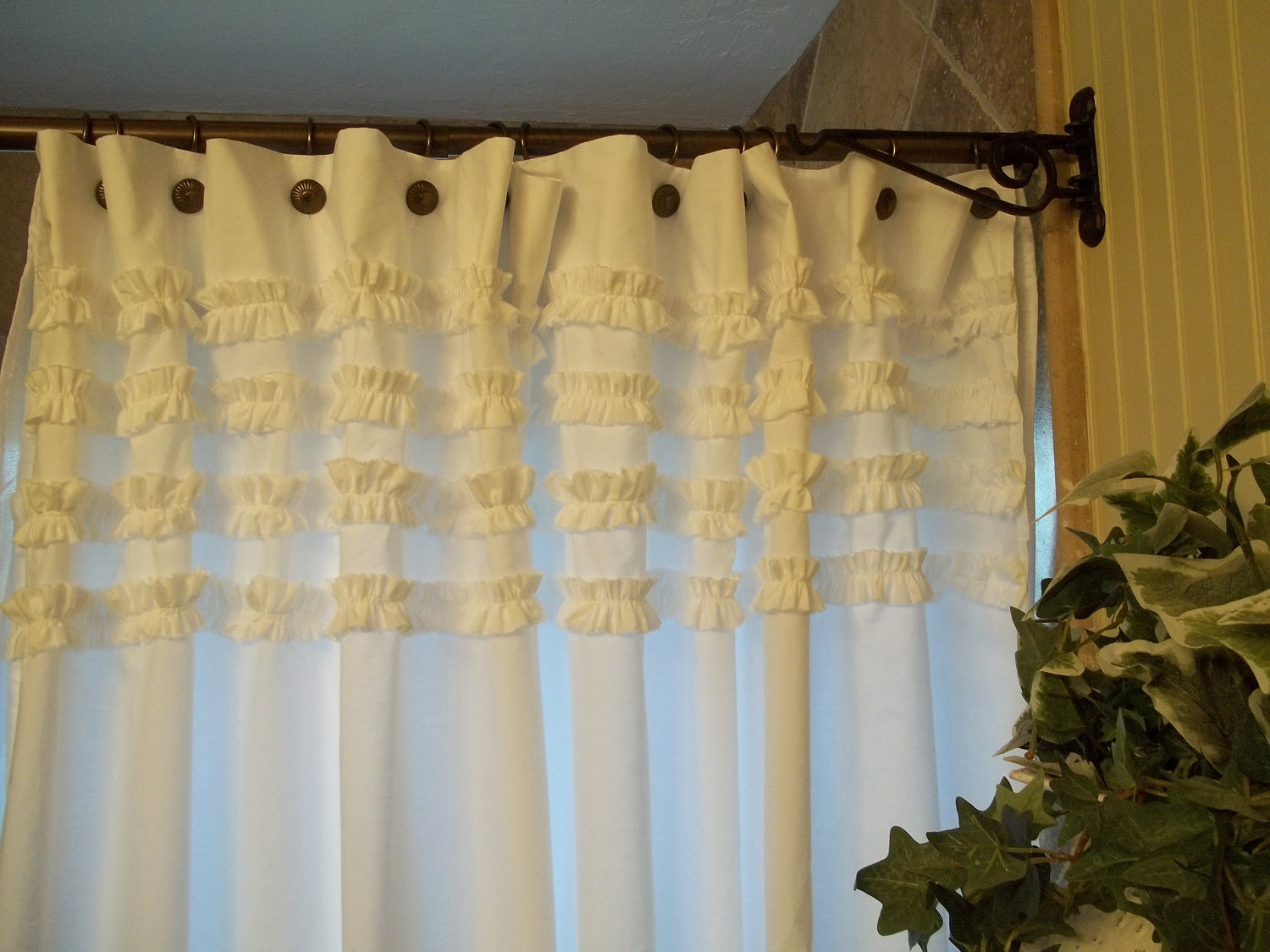 Best ideas about White Shabby Chic Curtains
. Save or Pin Shabby Chic White Fabric Shower Curtain Remove Mold Now.