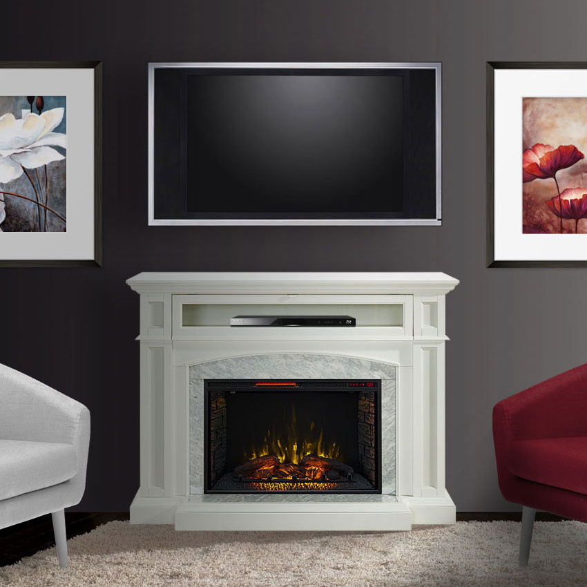 Best ideas about White Tv Stand With Fireplace
. Save or Pin Drew Infrared Electric Fireplace TV Stand in White CS Now.