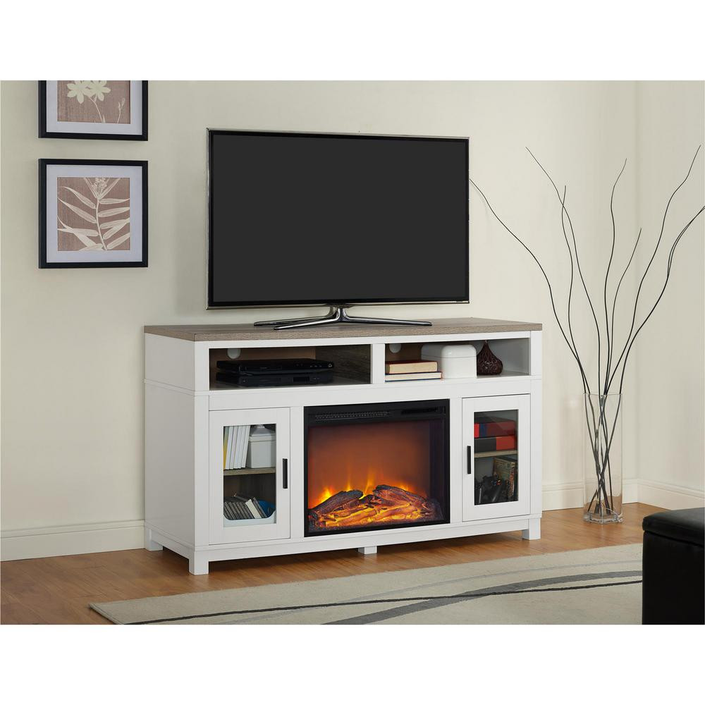 Best ideas about White Tv Stand With Fireplace
. Save or Pin Ameriwood Carver White Electric Fireplace 60 in TV Stand Now.