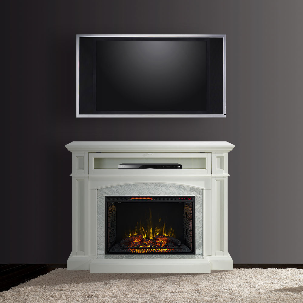 Best ideas about White Tv Stand With Fireplace
. Save or Pin Drew Infrared Electric Fireplace TV Stand in White CS Now.