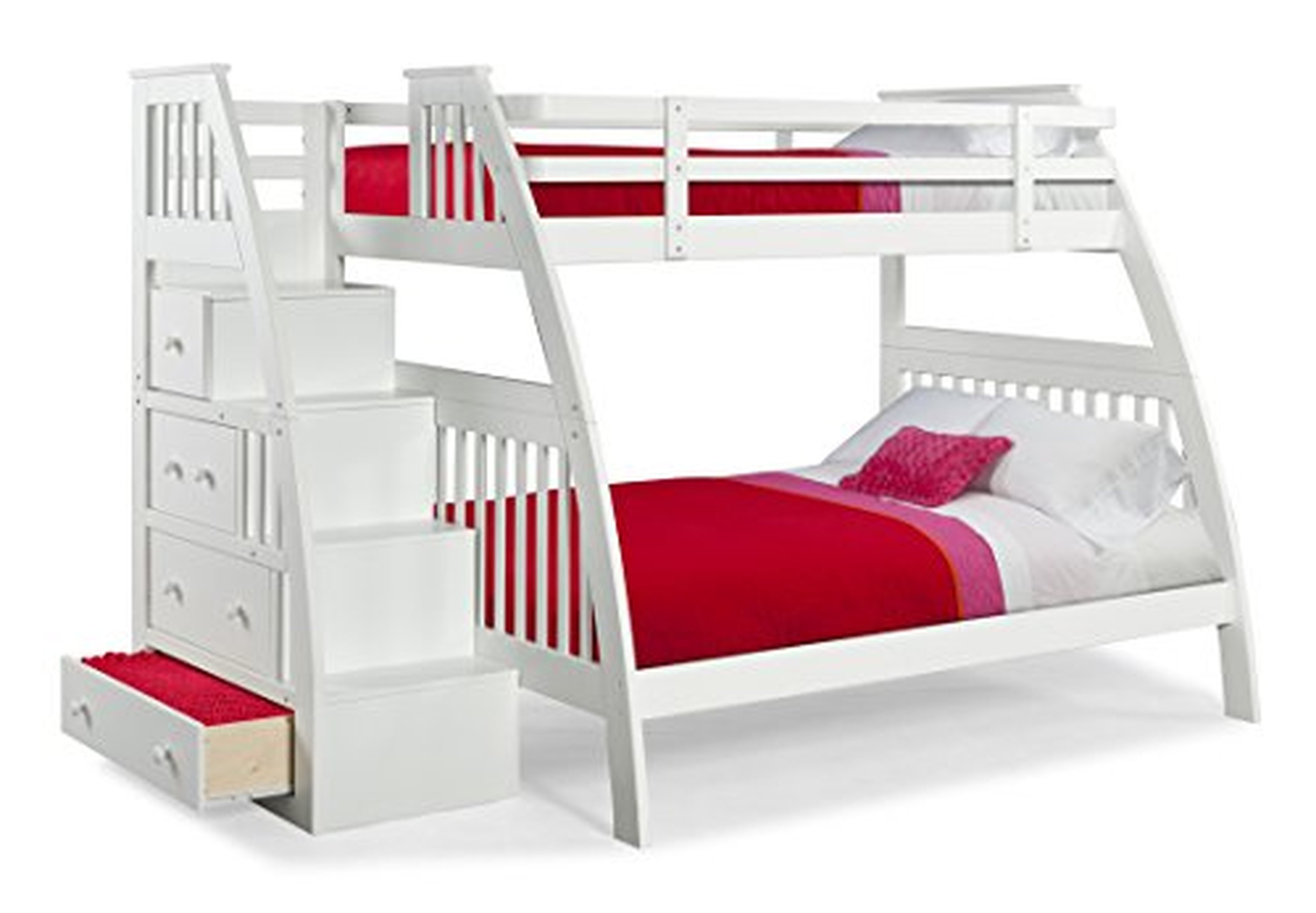 Best ideas about White Twin Over Full Bunk Bed With Stairs
. Save or Pin Canwood Ridgeline Bunk Bed with Built in Stairs Drawers Now.