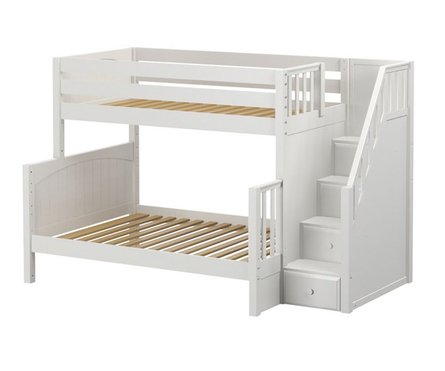 Best ideas about White Twin Over Full Bunk Bed With Stairs
. Save or Pin Maxtrix SUMO Twin over Full Bunk Bed with Stairs Now.