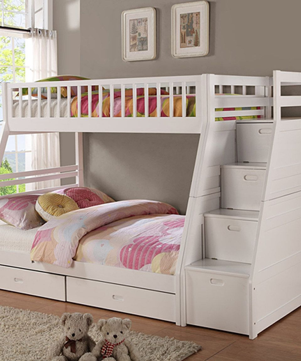 Best ideas about White Twin Over Full Bunk Bed With Stairs
. Save or Pin Bella Esprit White Twin Over Full Staircase Bunk Bed Now.