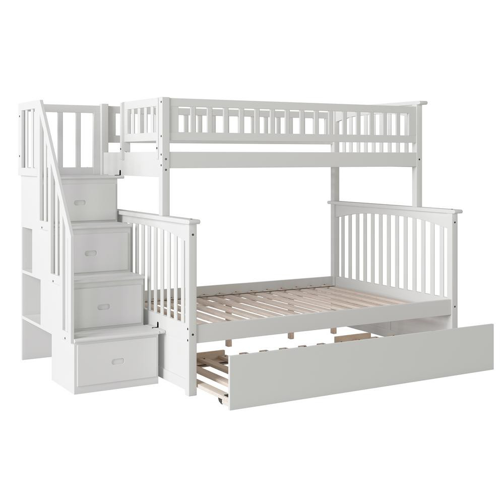 Best ideas about White Twin Over Full Bunk Bed With Stairs
. Save or Pin Atlantic Furniture Columbia Staircase White Twin Over Full Now.