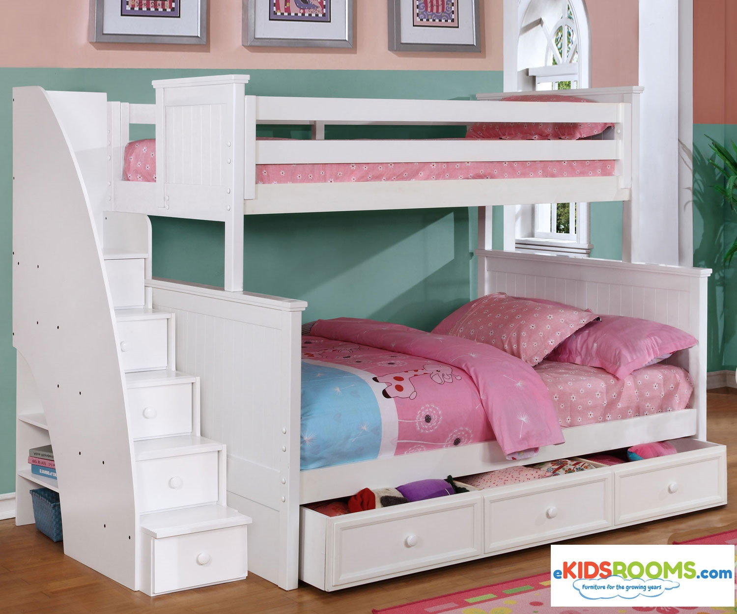 Best ideas about White Twin Over Full Bunk Bed With Stairs
. Save or Pin Chatham Twin over Full Bunk Bed with Stairs in White Now.