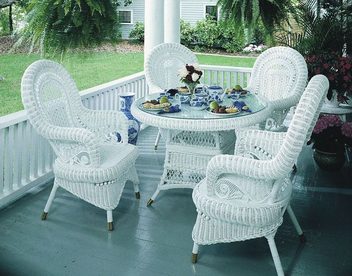 Best ideas about White Wicker Outdoor Furniture
. Save or Pin Victorian Wicker Dining Set of 5 Now.