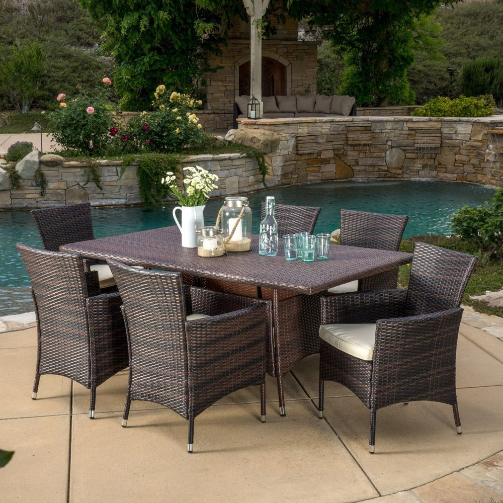 Best ideas about Wicker Patio Dining Sets
. Save or Pin 7 Piece Outdoor Patio Furniture Multibrown Wicker Dining Now.