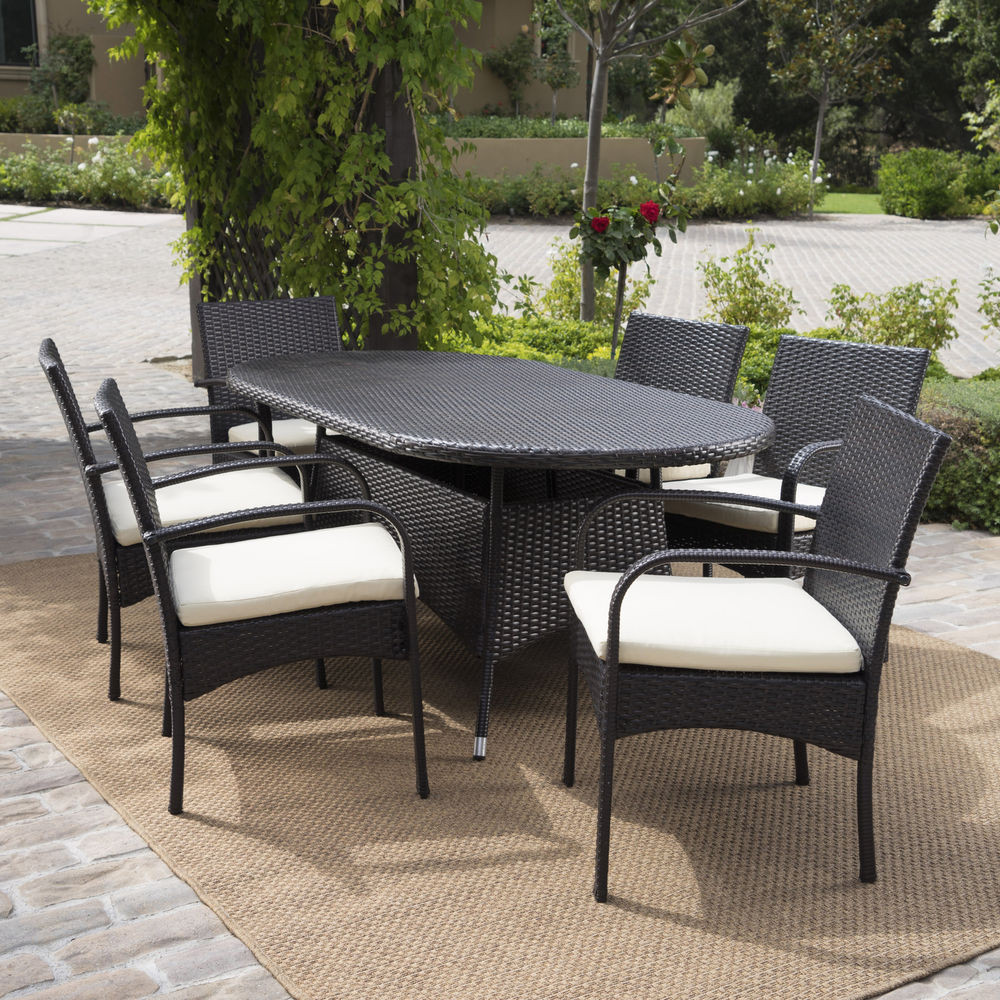 Best ideas about Wicker Patio Dining Sets
. Save or Pin Outdoor Patio Furniture 7pc Multibrown Wicker Oval Dining Now.