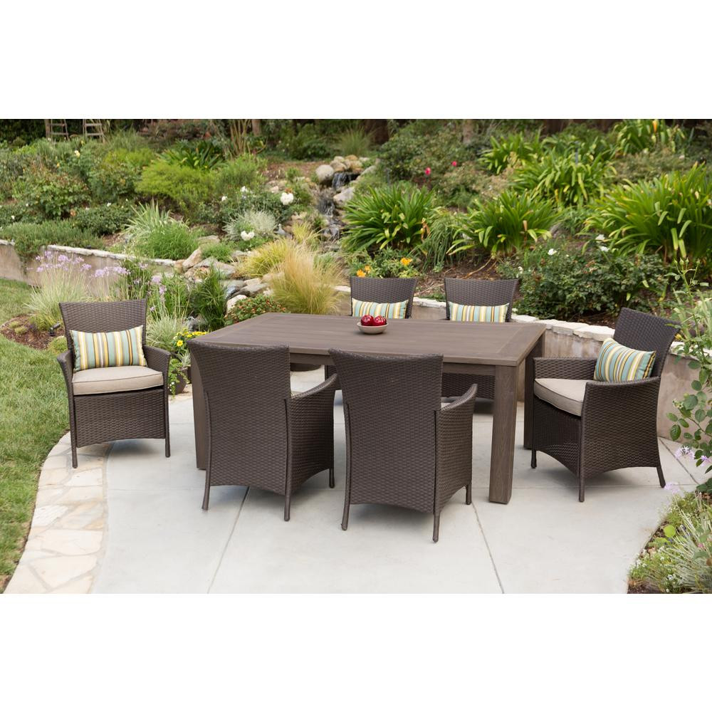 Best ideas about Wicker Patio Dining Sets
. Save or Pin Hampton Bay Tacana 7 Piece Wicker Outdoor Dining Set with Now.