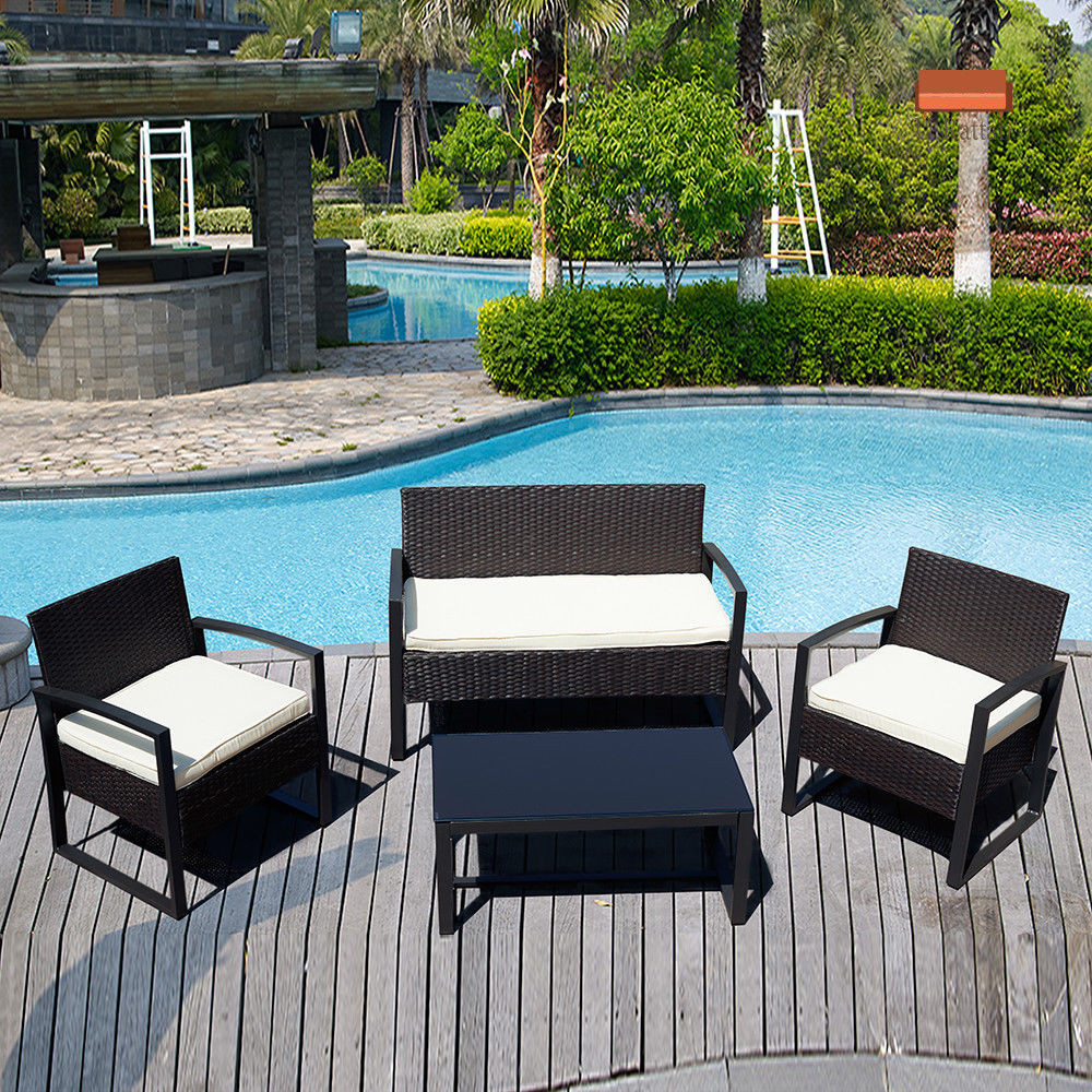 Best ideas about Wicker Patio Furniture
. Save or Pin 4PC Rattan Wicker Patio Furniture Set Sofa & Table Now.