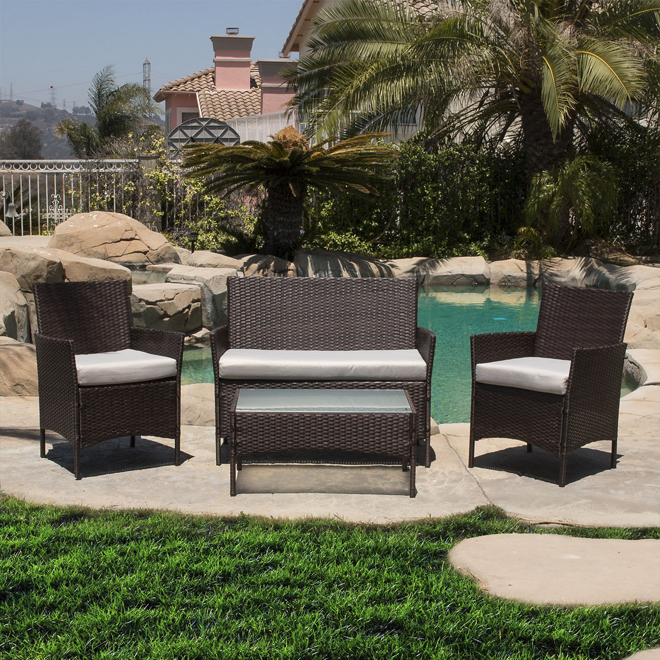 Best ideas about Wicker Patio Furniture
. Save or Pin 4 PC Rattan Furniture Set Outdoor Patio Garden Sectional Now.