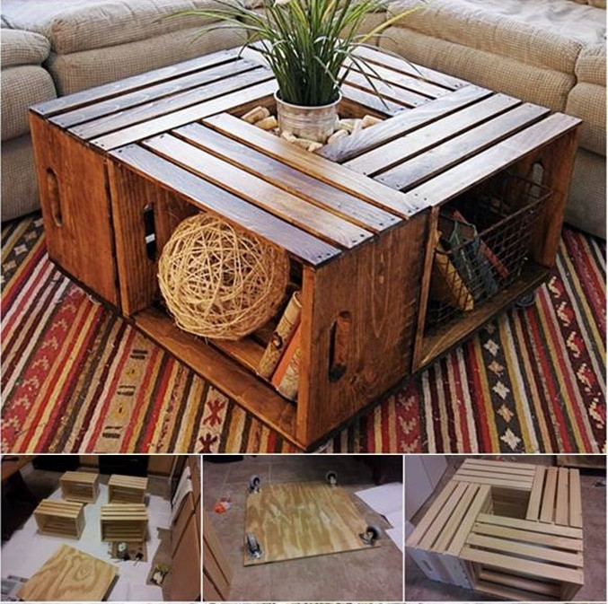 Best ideas about Wine Crate Coffee Table DIY
. Save or Pin DIY Coffee Table from Recycled Wine Crates Now.