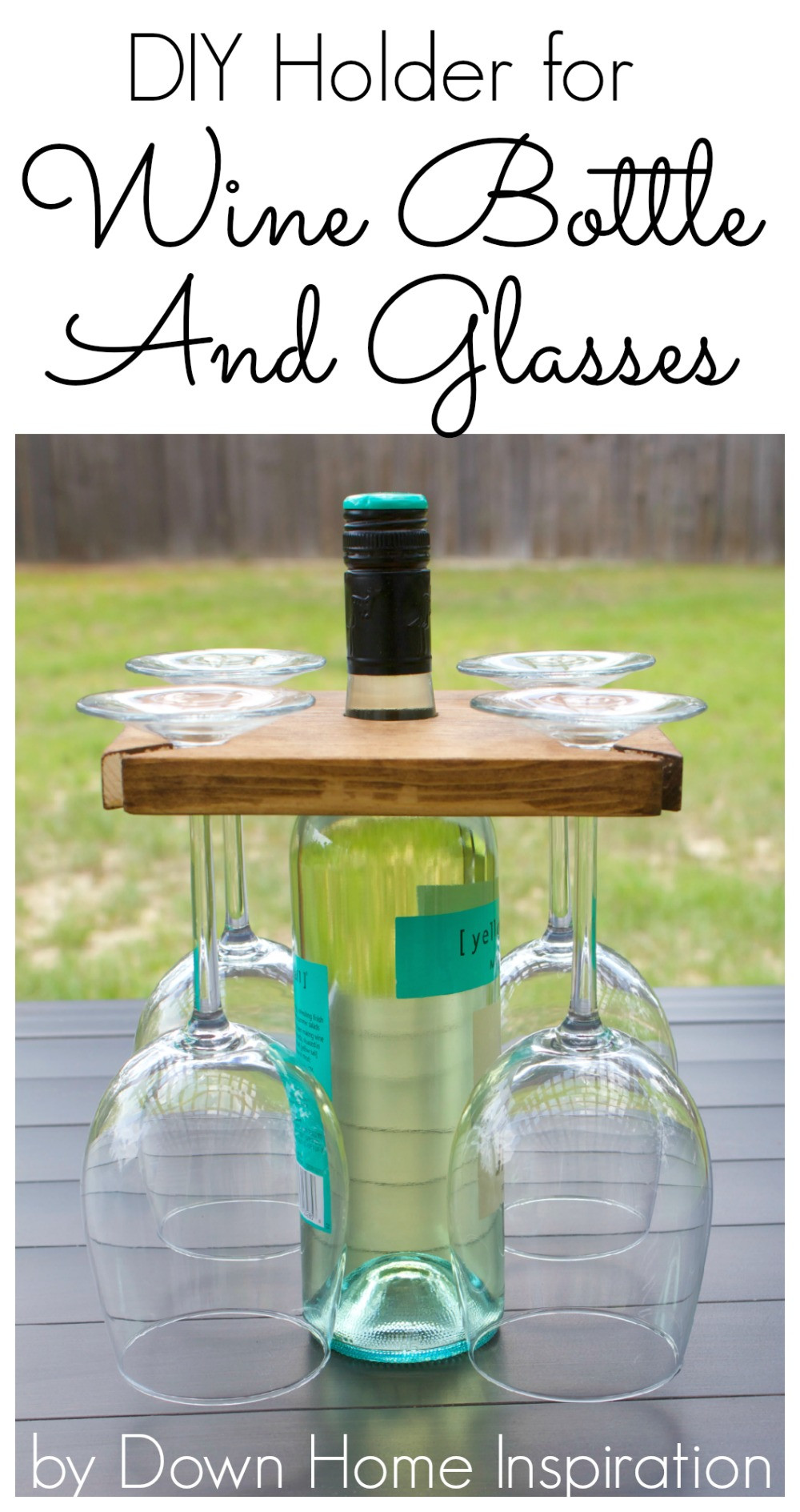 Best ideas about Wine Glass Rack DIY
. Save or Pin How to Make a DIY Holder for a Wine Bottle and Glasses Now.