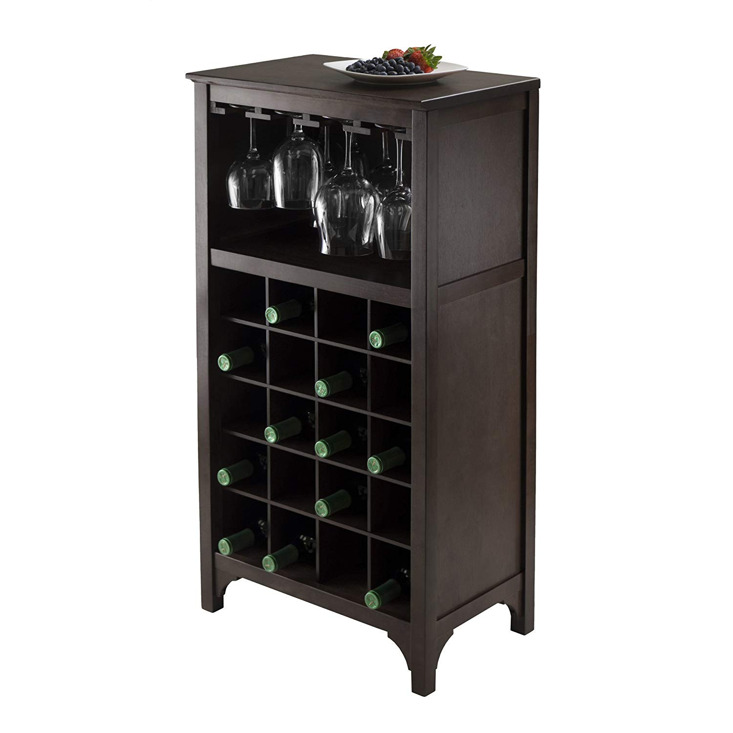Best ideas about Wine Rack Cabinet
. Save or Pin Wine Storage Cabinet Dark Wood Bar 12 Glass 20 Bottles Now.
