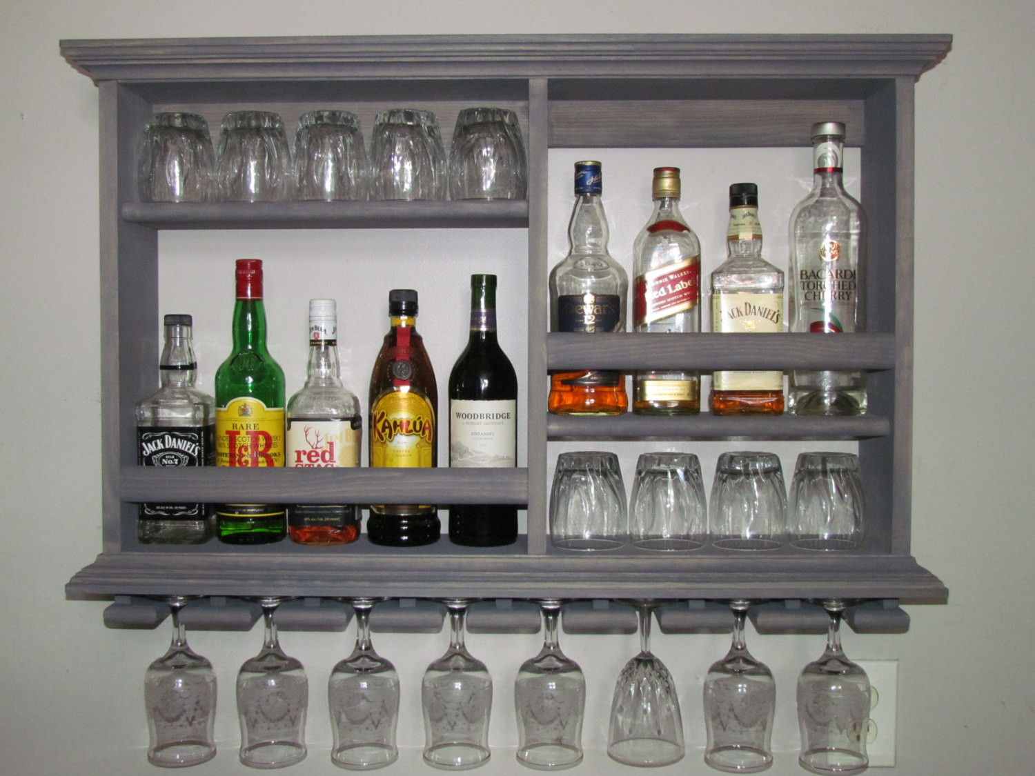 Best ideas about Wine Rack Liquor Cabinet
. Save or Pin Mini Bar Weathered Gray wine rack liquor cabinet 3 X Now.