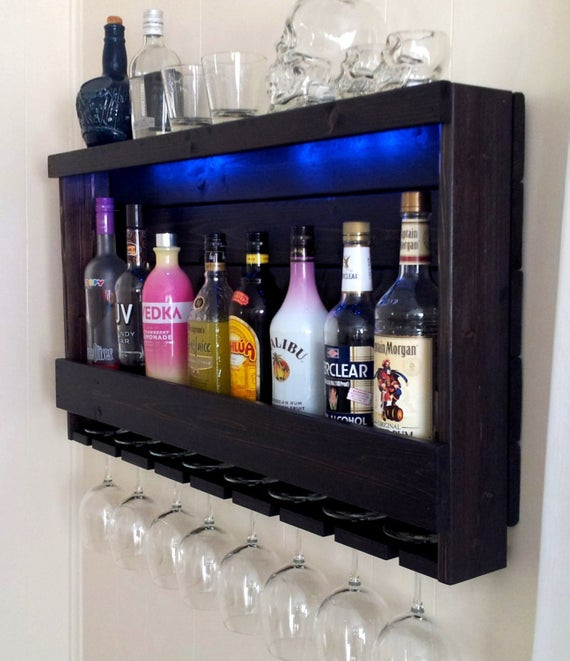 Best ideas about Wine Rack Liquor Cabinet
. Save or Pin Wine Rack RUSTIC Liquor Cabinet Optional LED Lights 200 Now.