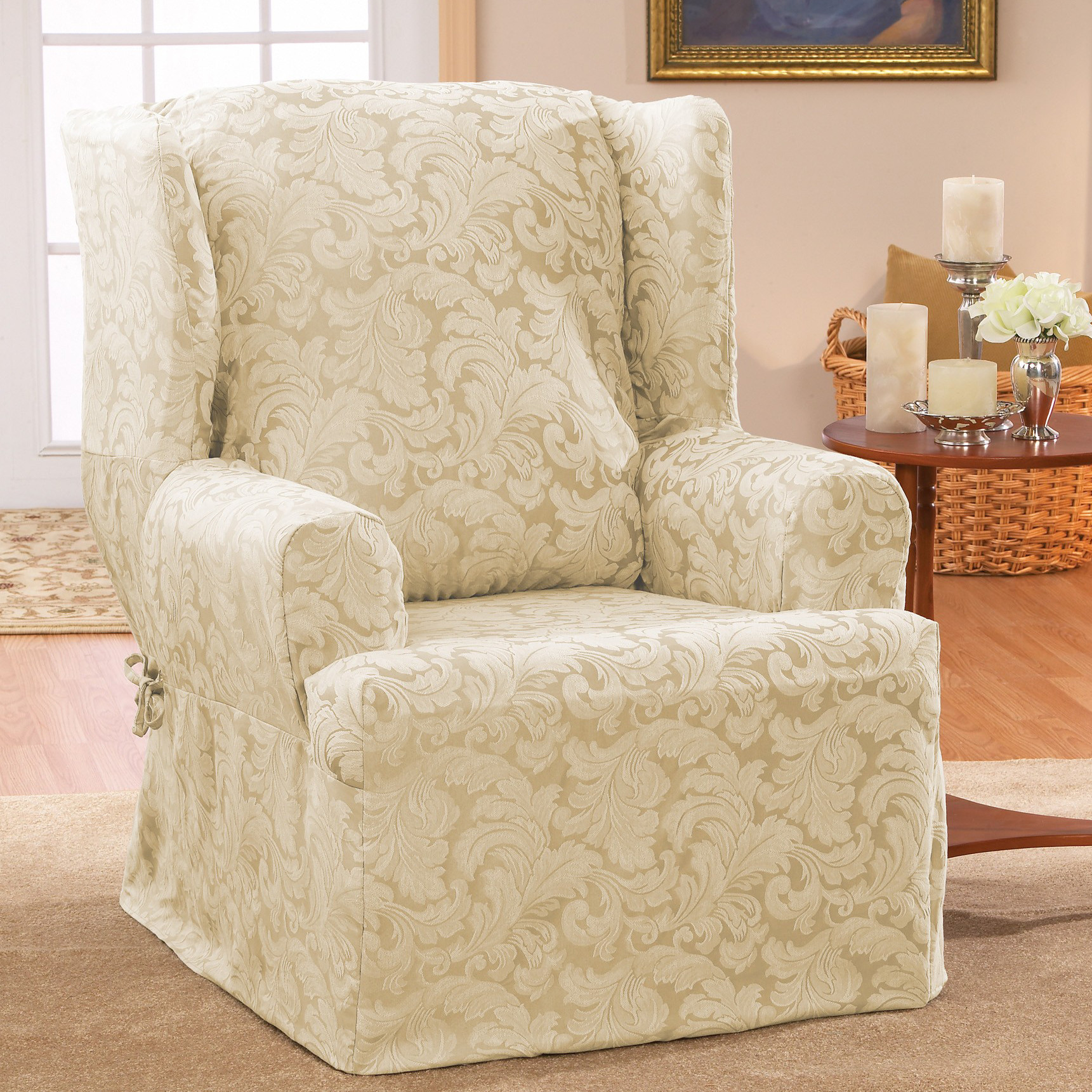 Best ideas about Wing Chair Slipcover
. Save or Pin Sure Fit Scroll Classic Wing Chair T Cushion Skirted Now.