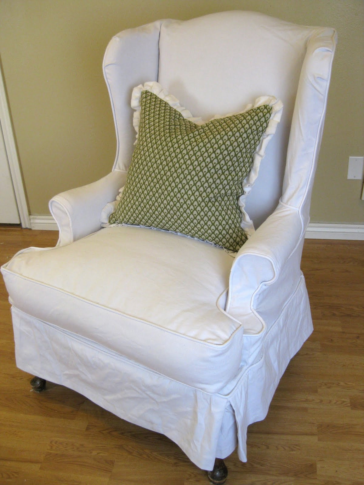 Best ideas about Wing Chair Slipcover
. Save or Pin Custom Slipcovers by Shelley White Denim Wingback chair Now.
