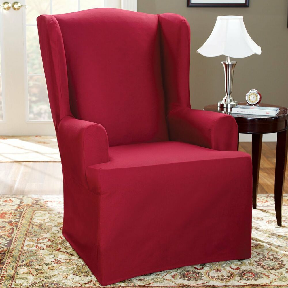 Best ideas about Wing Chair Slipcover
. Save or Pin Sure Fit Slipcovers Cotton Duck Wing Chair Now.