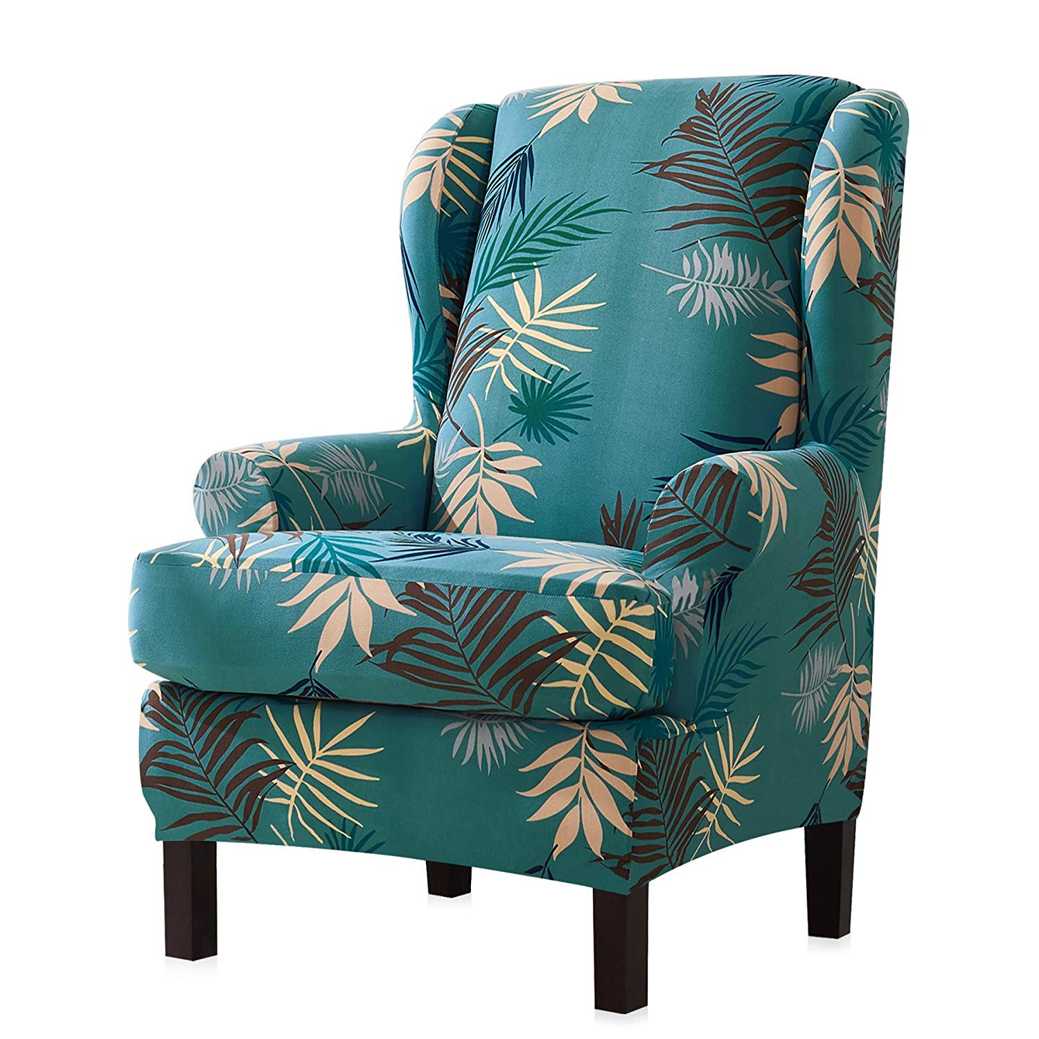 Best ideas about Wing Chair Slipcover
. Save or Pin Subrtex 2 Piece Leaves Printed Stretch Wingback Chair Now.