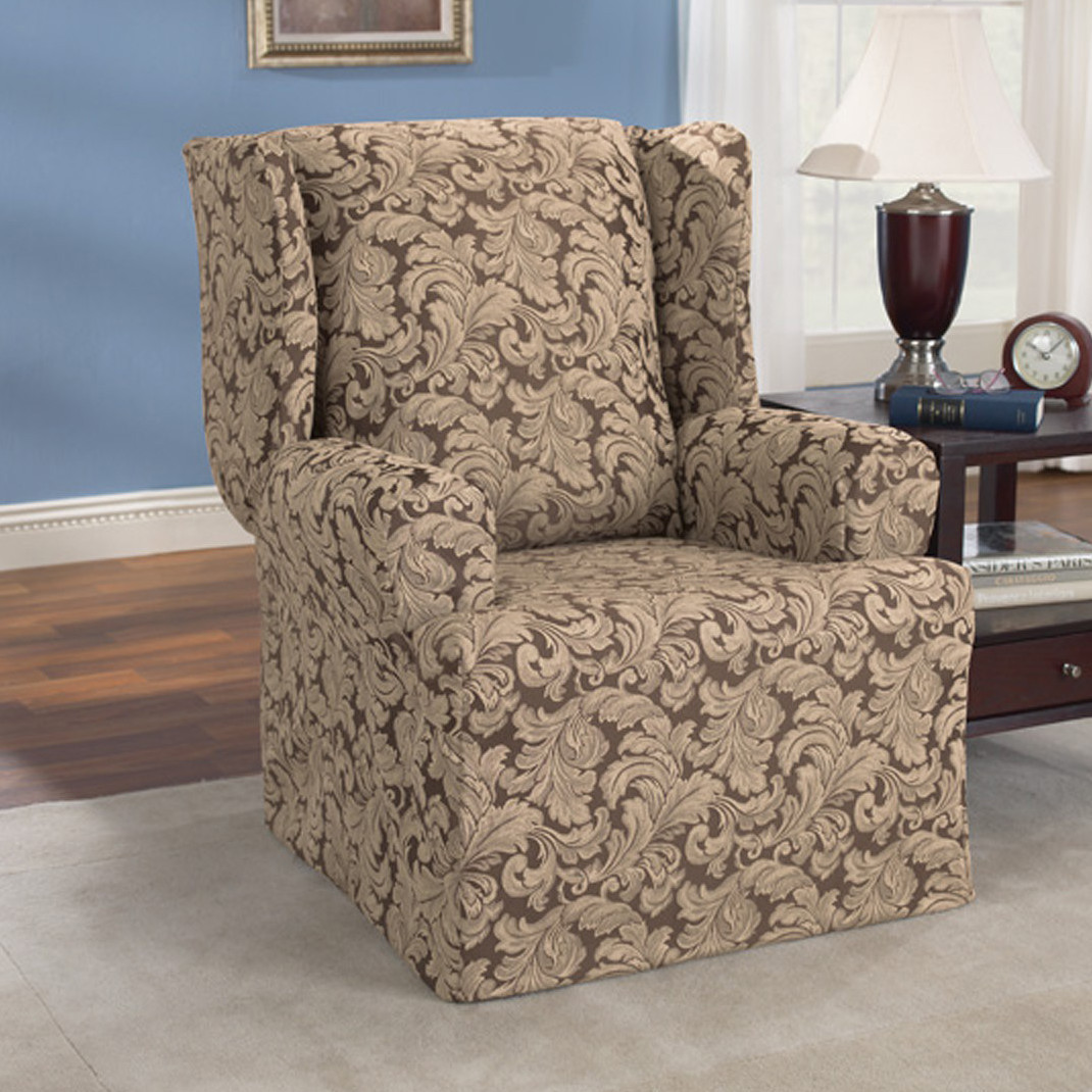 Best ideas about Wingback Chair Slipcovers
. Save or Pin Sure Fit Scroll Classic Wing Chair T Cushion Skirted Now.