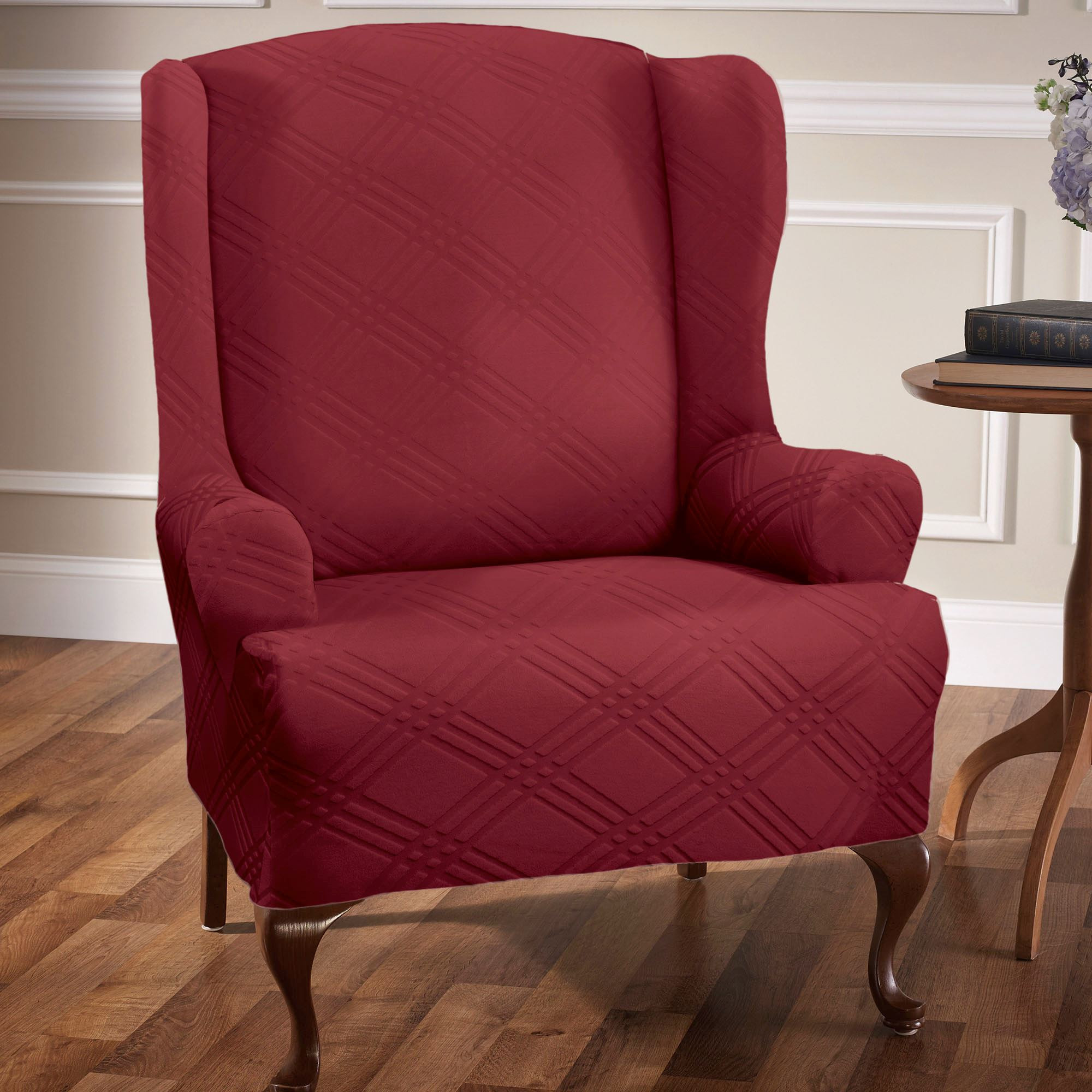 Best ideas about Wingback Chair Slipcovers
. Save or Pin Double Diamond Stretch Wing Chair Slipcovers Now.